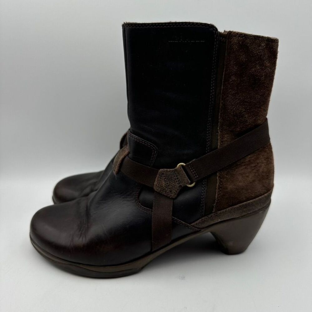 Merrell Espresso Brown Ankle Boots Leather Harness Comfort‎ Heeled Size 9